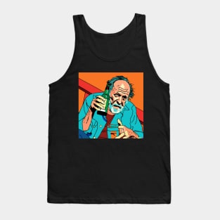 Charles Bukowski Portrait Ilustration T shirt Design Tank Top